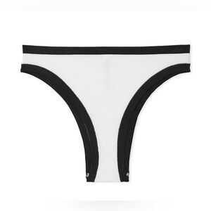 3/25$ Victoria’s Secret Pink Seamless Brazilian Panty White w/Black Trim-NWT-S